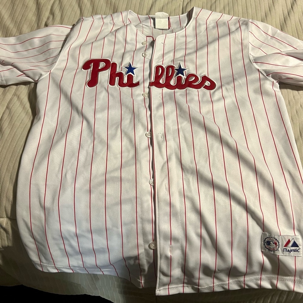 Real Chase Utley Button Up Baseball Jersey- Barely Worn Unisex Size Medium